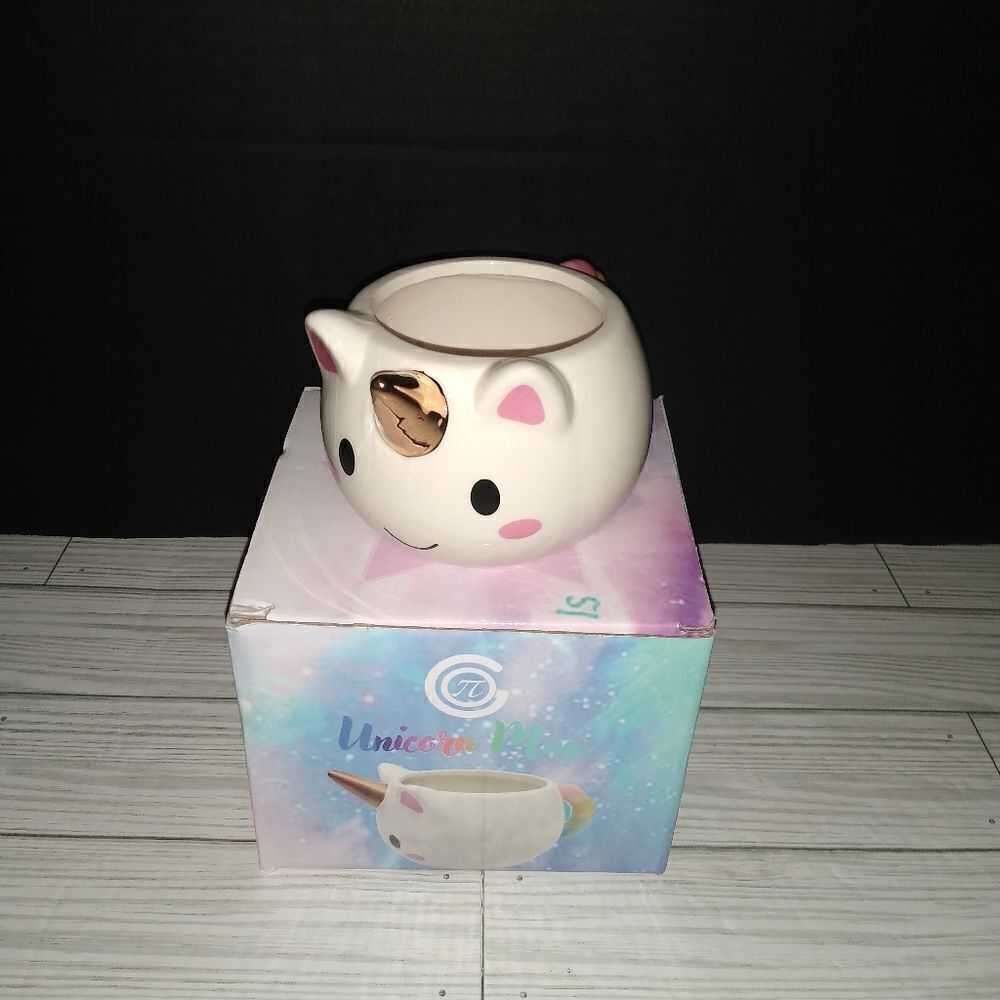 Be Majestic Ceramic Unicorn Coffee Tea Mug With Rainbow Colored Handle